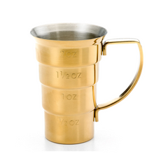 Barfly Handled Gold Stepped Jigger 2oz