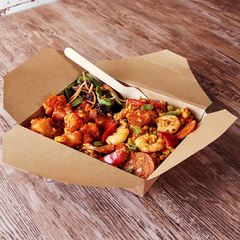 Kraft Compostable Hot Food Box 193 x 155mm