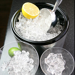 6 Litre Plastic Ice Bucket Brushed Aluminium Effect