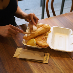 Sugarcane Fish & Chip Clamshell Food Boxes