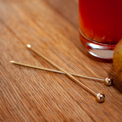 Gold Plated Ball Cocktail Picks