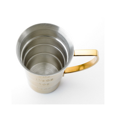 Barfly Handled Gold Stepped Jigger 2oz