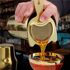 Barfly Fine Mesh Spring Bar Strainer Gold Plated