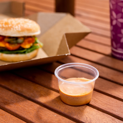 Plastic Disposable Sauce Containers with Lids 4oz / 120ml