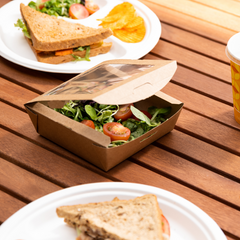 Compostable Medium Kraft Pasta Box with Window