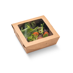 Compostable Medium Kraft Pasta Box with Window
