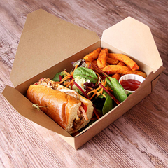 Kraft Compostable Hot Food Box 215 x 195mm