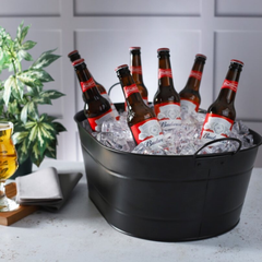 Black Galvanised Oval Party Tub