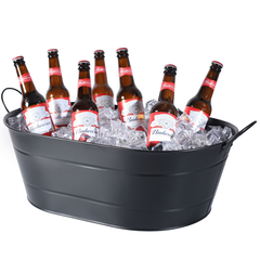 Black Galvanised Oval Party Tub