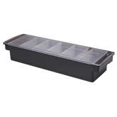 Black Plastic Condiment Holder 6 Compartment