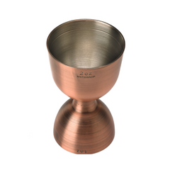 Barfly Heavy-Duty Antique Copper Straight Rim Bell Jigger 1oz & 2oz