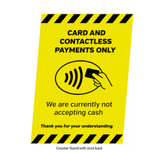 Card & Contactless Payments Only A5 Freestanding Counter Top Sign