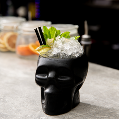 Cast Iron Effect Tiki Skull Mugs 14oz / 400ml