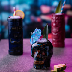 Ceramic Day of the Dead Skull Tiki Mug 19.25oz / 550ml