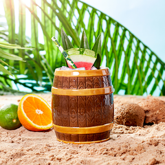Ceramic Rum Barrel Tiki Mug 22.3oz / 635ml