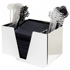 Chrome-Finish Plastic 3-Part Bar Organiser