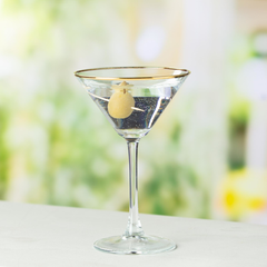 City Martini Glasses Gold Rim 7.25oz / 200ml
