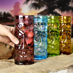 Coloured Glass Tiki Mugs 14oz / 400ml