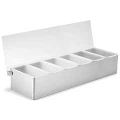 Condiment Dispenser 6 Compartment Chrome