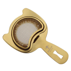 Barfly Fine Mesh Spring Bar Strainer Gold Plated