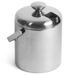 Double Walled Ice Bucket With Tongs Inside Lid