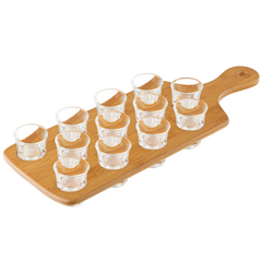 Drinks Paddle Board 12 Shot with 12 Hot Shot Glasses