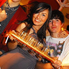 Drinks Paddle Board 6 Shot with 6 Hot Shot Glasses