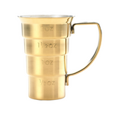 Barfly Handled Gold Stepped Jigger 2oz