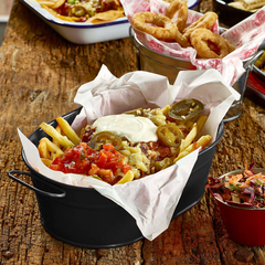 Galvanised Steel Serving Pail Black 15 x 23 x 7cm