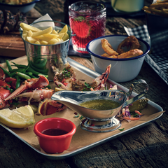 Galvanised Steel Serving Tray 37 x 26.5 x 2cm