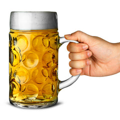 German Beer Stein Glass 2 Pint / 1.1ltr