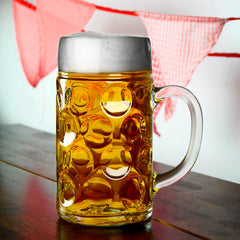 German Beer Stein Glass 2 Pint / 1.1ltr