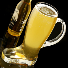 Glass Beer Boot with Handle 1.75 Pint