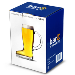 Glass Beer Boot with Handle 1.75 Pint
