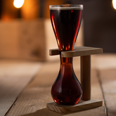 Glass Quarter Yard of Ale with Stand