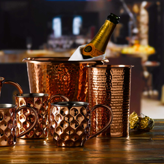 Hammered Effect Copper Bottle Cooler
