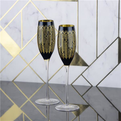 Midnight Peacock Champagne Flutes 7oz / 200ml
