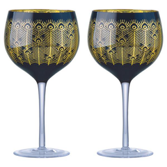 Midnight Peacock Gin Glasses 24.65oz / 700ml