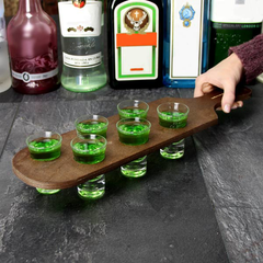 Pine Shot Paddle Board with 6 Essence Shot Glasses