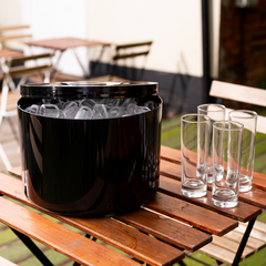 Plastic Insulated Ice Bucket Black 10ltr