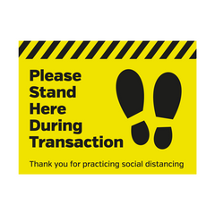Please Stand Here During Transaction Floor Graphic 40 x 30cm