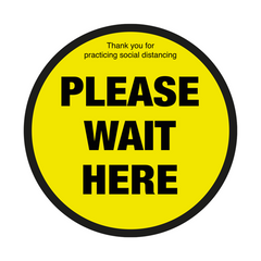 Please Wait Here Social Distancing Floor Graphic 40cm
