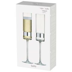 SoHo Champagne Flutes Silver 7oz / 200ml