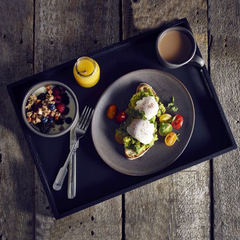 Solid Black Butlers Tray 44 x 32 x 4.5cm