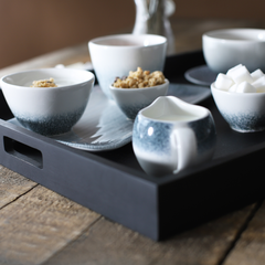 Solid Black Butlers Tray 49 x 38.5 x 4.5cm