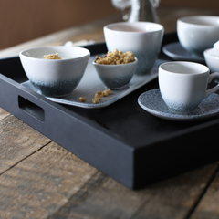 Solid Black Butlers Tray 53.5 x 42.5 x 4.5cm