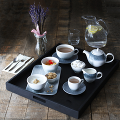 Solid Black Butlers Tray 53.5 x 42.5 x 4.5cm