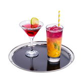 Stainless Steel Bar Tray with Black PVC 12inch