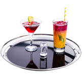 Stainless Steel Bar Tray with Black PVC 16inch