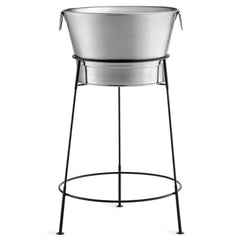 Stainless Steel Beverage Tub with Black Stand